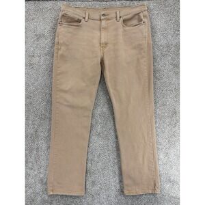 Levis 514 Jeans Men's 38x32 Beige Classic Straight Stretch Denim Neutral Minimal